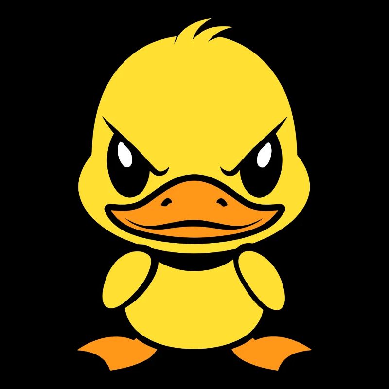 Expressive yellow rebellious duckling