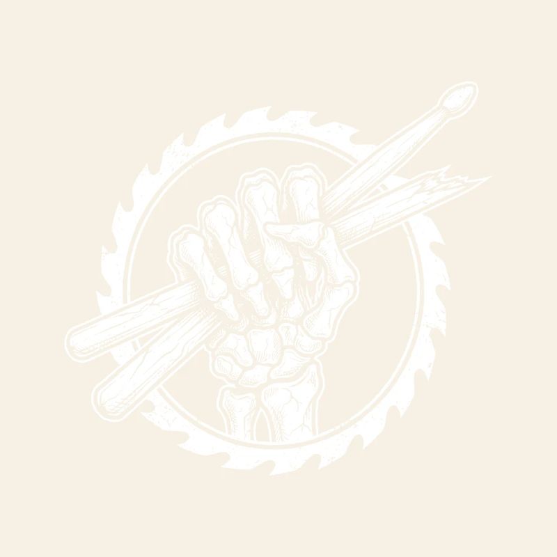 Skeleton hand with drumsticks
