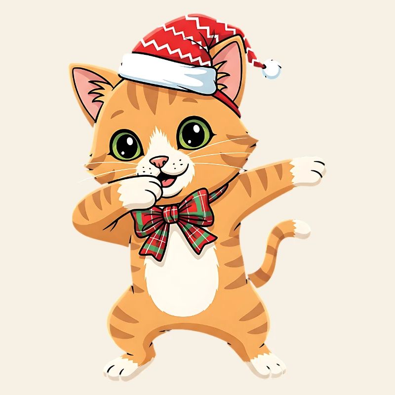 Danse drôle de Noël avec chat et dabbing.