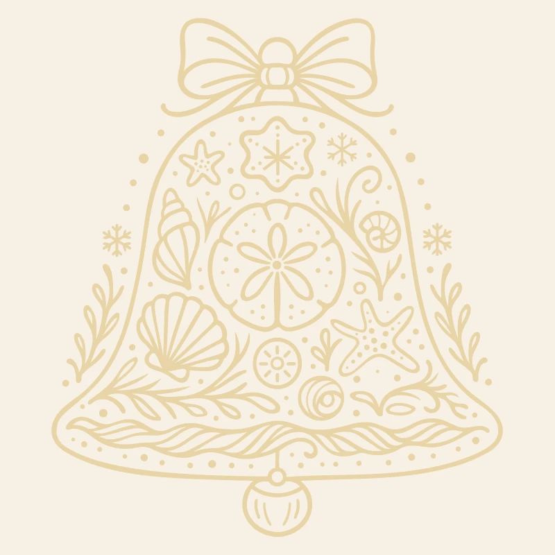 Maritime Christmas Bell with Shells & Starfish