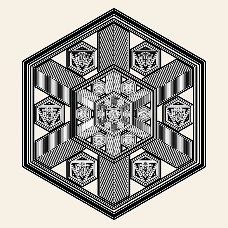 Yoga Méditation Géométrie Hexagone Mandala Pattern