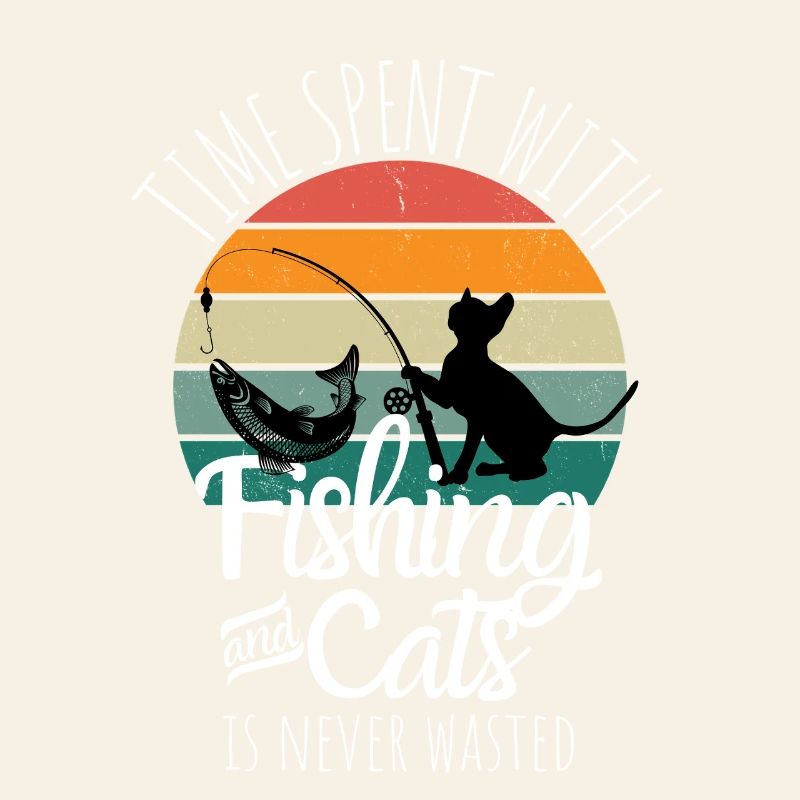 Fishing & Cats – Retro Freizeitdesign