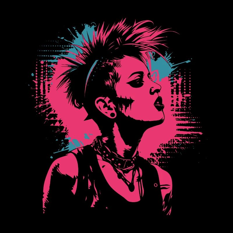 Portrait Pop Art punk dans le style de rue