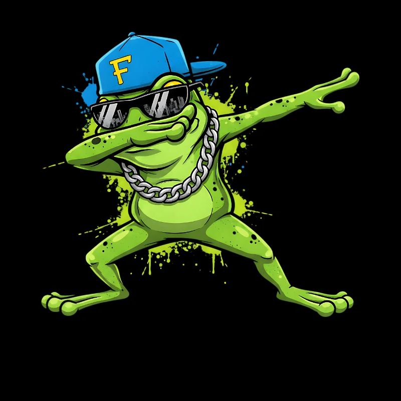 Hip-Hop Frog Dabbing Cartoon Design