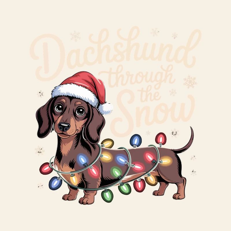 Weihnachtsdackel durch den Schnee