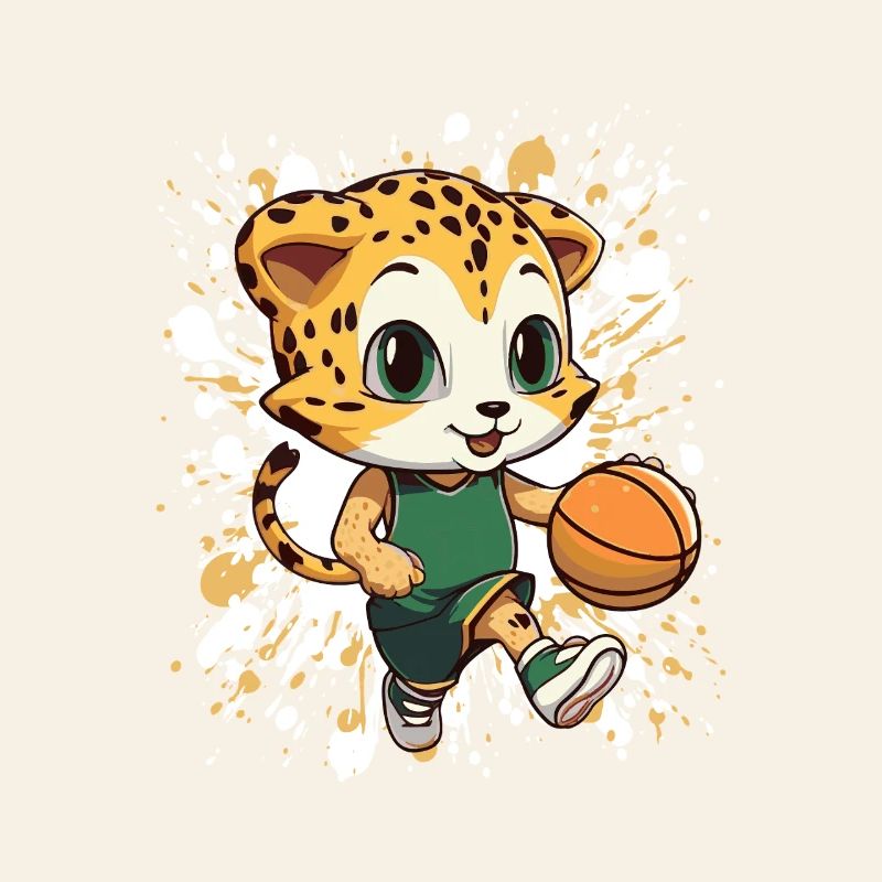 Chaton de basket en vert