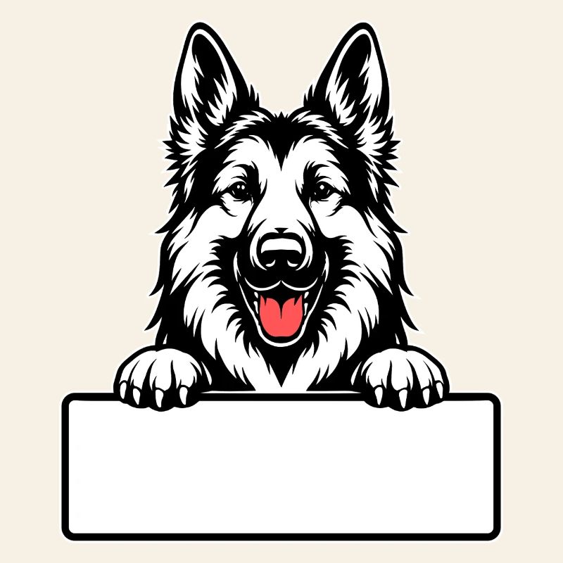 German Shepherd with Name Tag