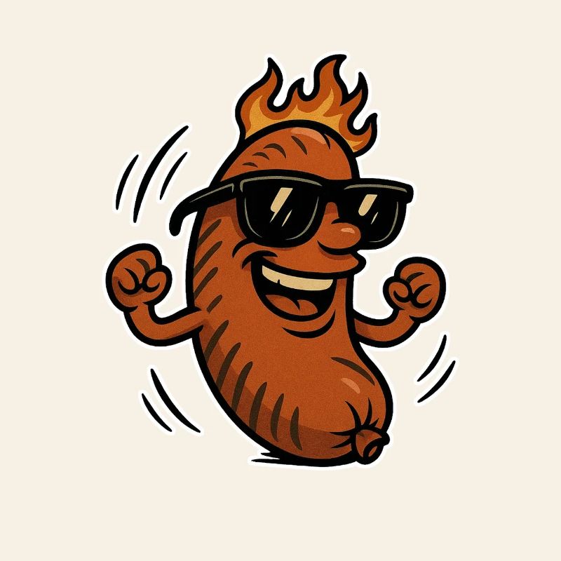 Bratwurst avec lunettes de soleil