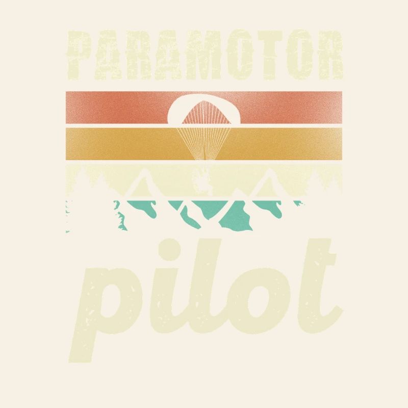 Paramotor Pilot Retro Sunset