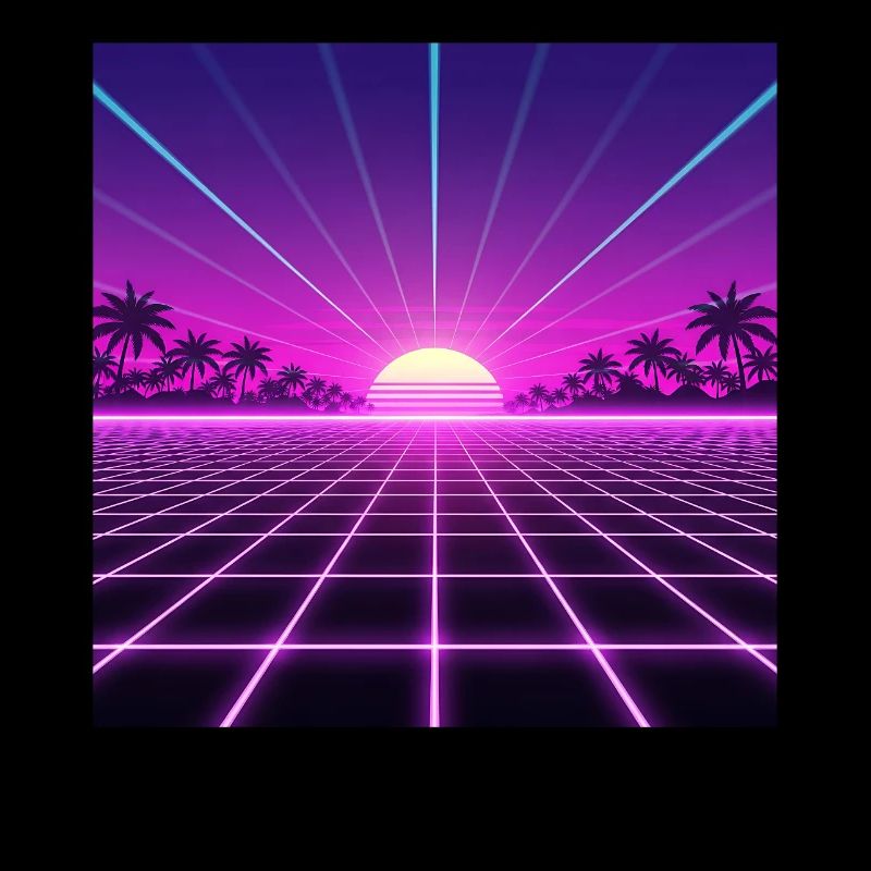 Sunset Neon Retrogrid back to 90s