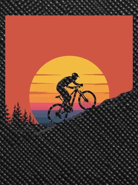 Mountain Biker Sunset Silhouette
