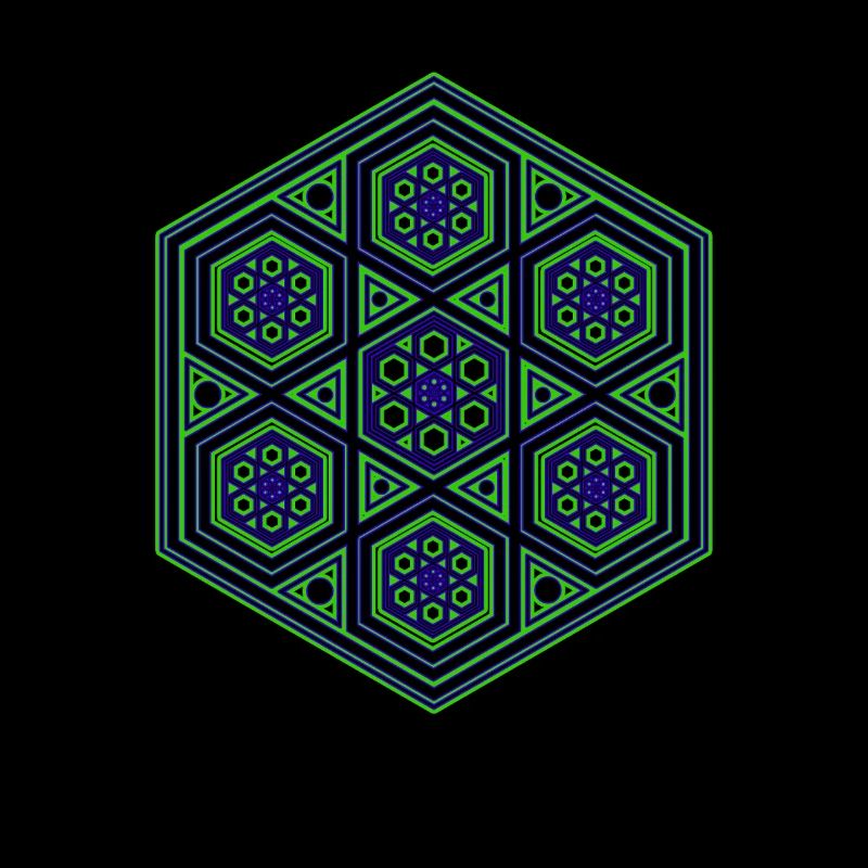 Yoga Meditation Dancing Kaleidoscope Hexagon Pattern