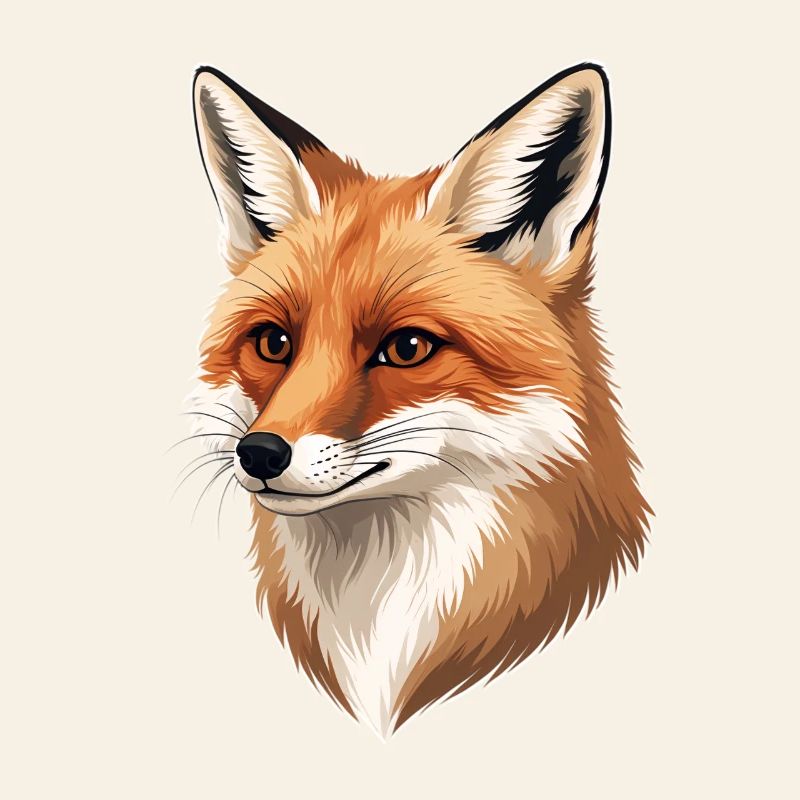 Illustration de tête de renard : tons chauds de la nature