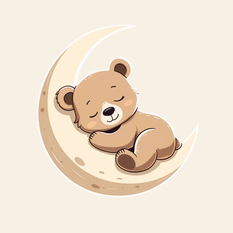 Moon cuddly bear in a dream