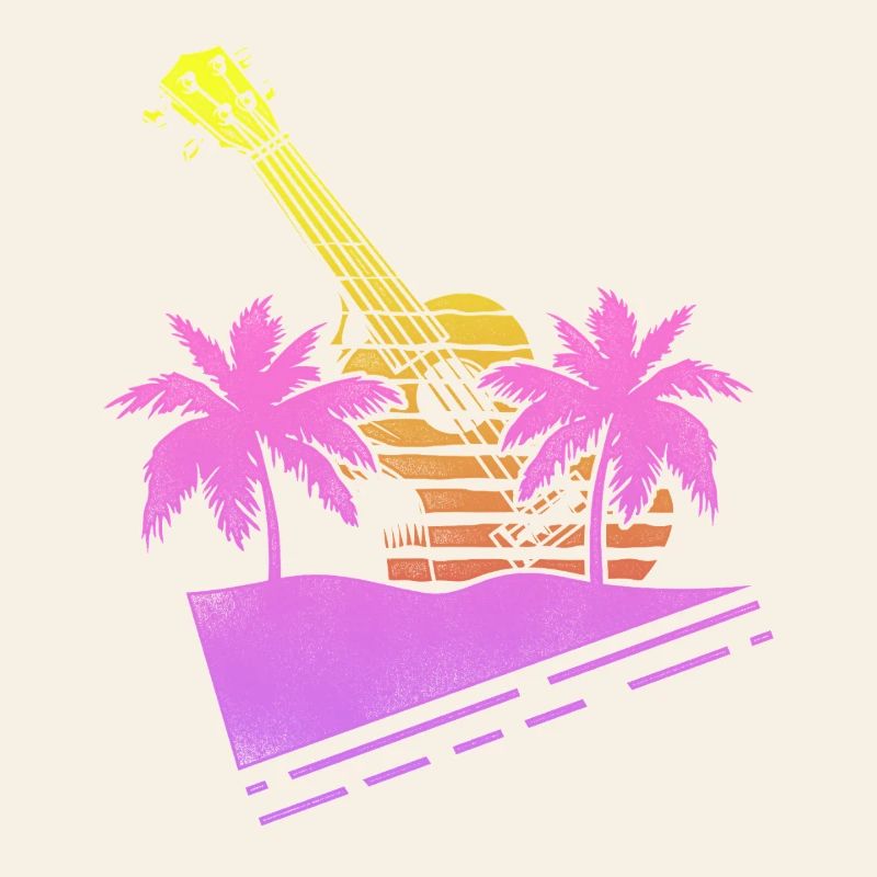 Hawaiian Ukulele Uke Retro 80s 90s