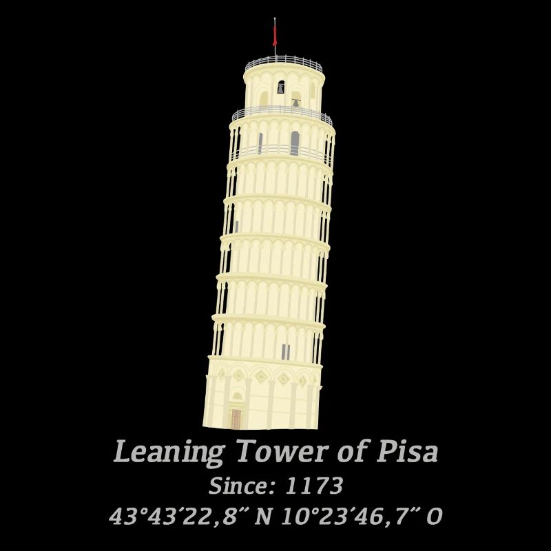 Leaning Tower of Pisa, Italy, coordinates