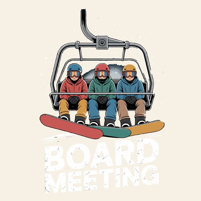 Réunion drôle du conseil d’administration du snowboard