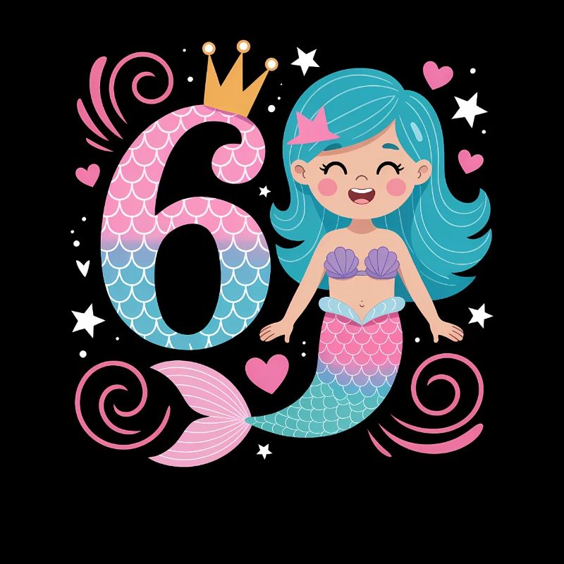 Mermaid 6th Birthday 6 Years