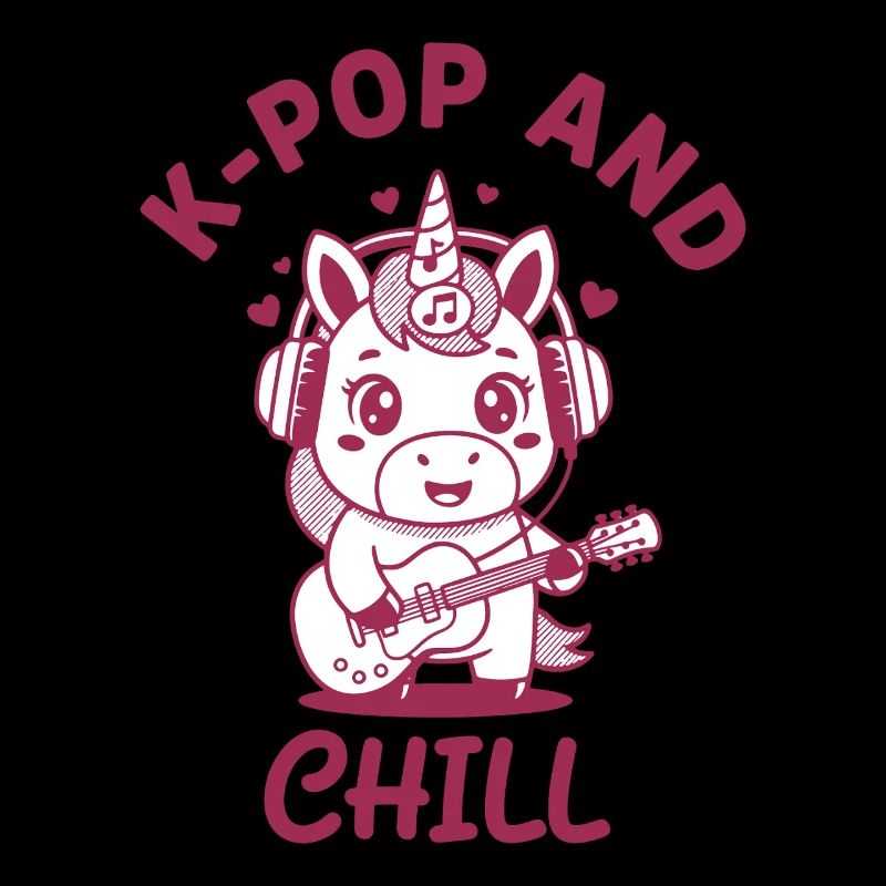 K-Pop et Chill Unicorn Kpop Musique coréenne mignonne