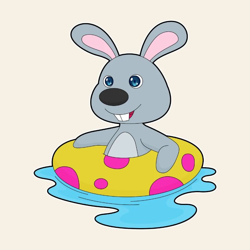 Été de la piscine de natation Bunny