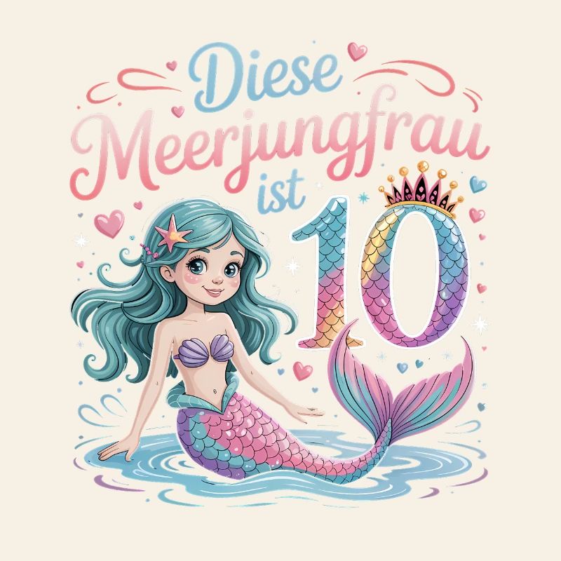Diese Meerjungfrau Ist 10 Mädchen 10. Geburtstag