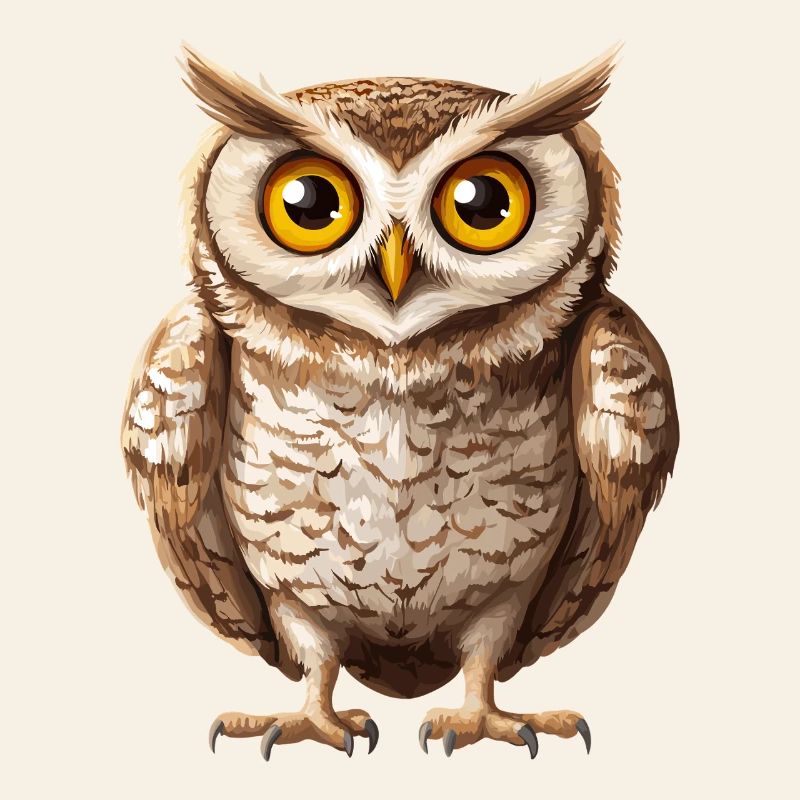 Kuschelige WaldEule mit großen Augen