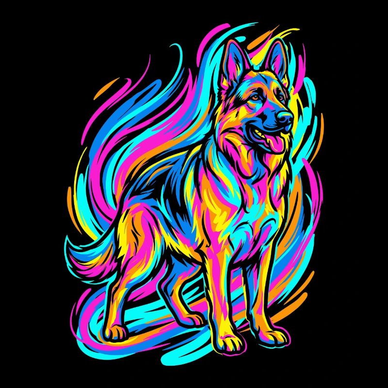 Colorful German Shepherd