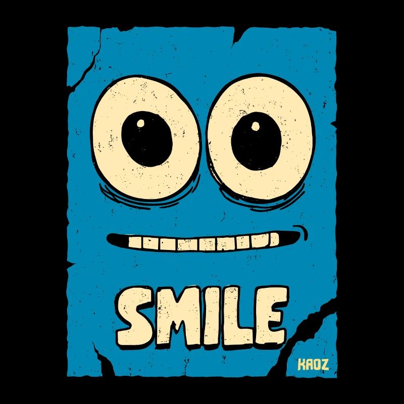 Laughing Blue Cartoon Face