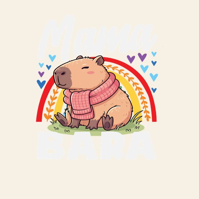 Boho Regenbogen Mama Bara Capybaras Niedlich