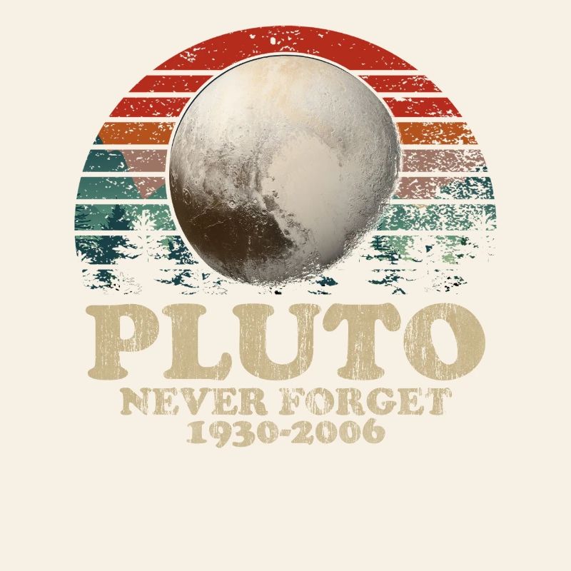 Never Forget Pluto Vintage Retro Space Design