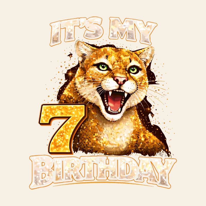 C’est mon 7e anniversaire Wildkatze Wildkatze Geburtstag