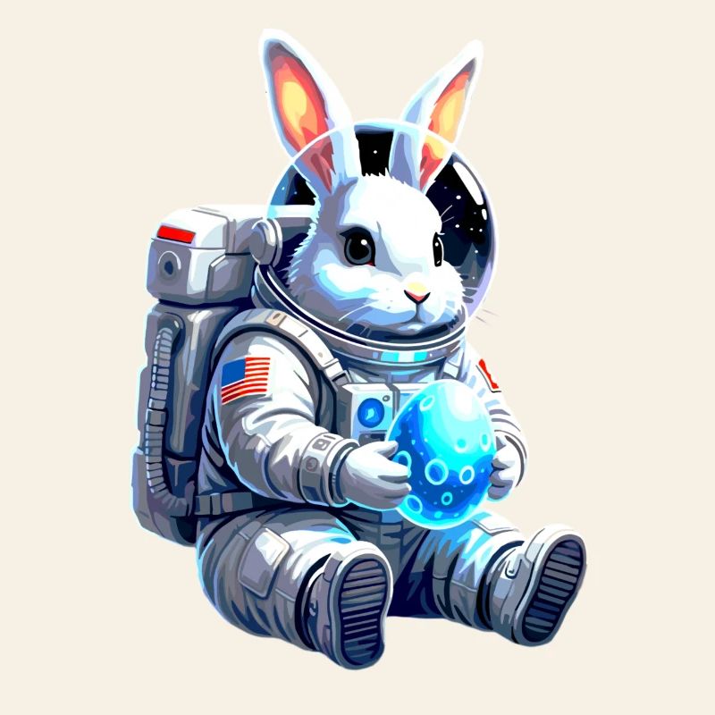 Astronaut Easter Bunny Space Egg