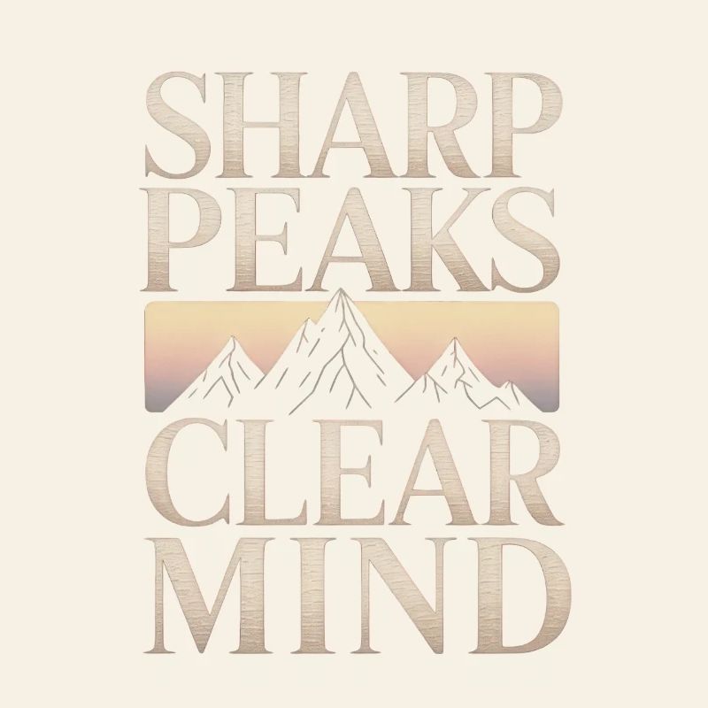 Sharp Peaks Clear Mind Mountain Design