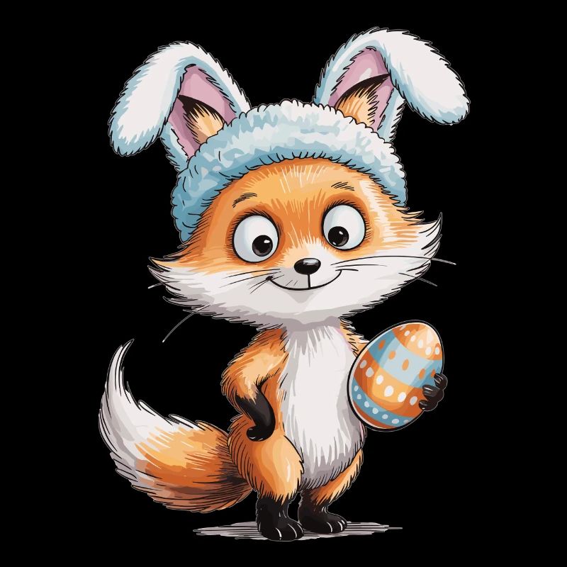 Renard de la chemise de Pâques avec des oreilles de lapin de Pâques