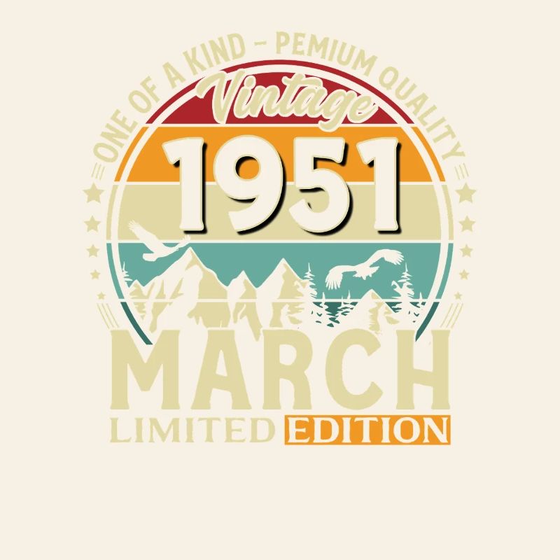 Cadeau de 75e anniversaire Mari Millésime Mars 1951