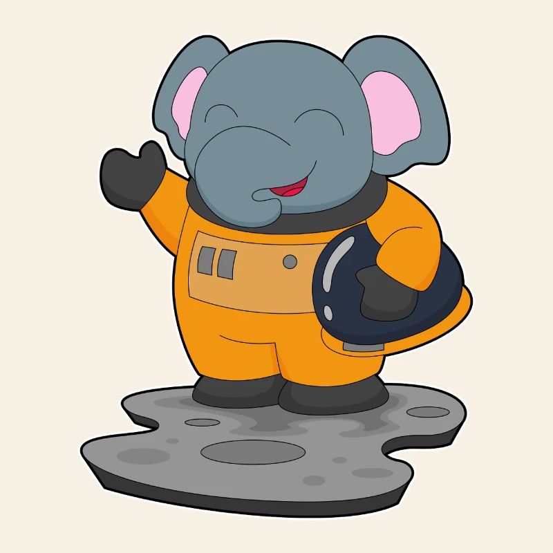 Astronaute éléphant spatial