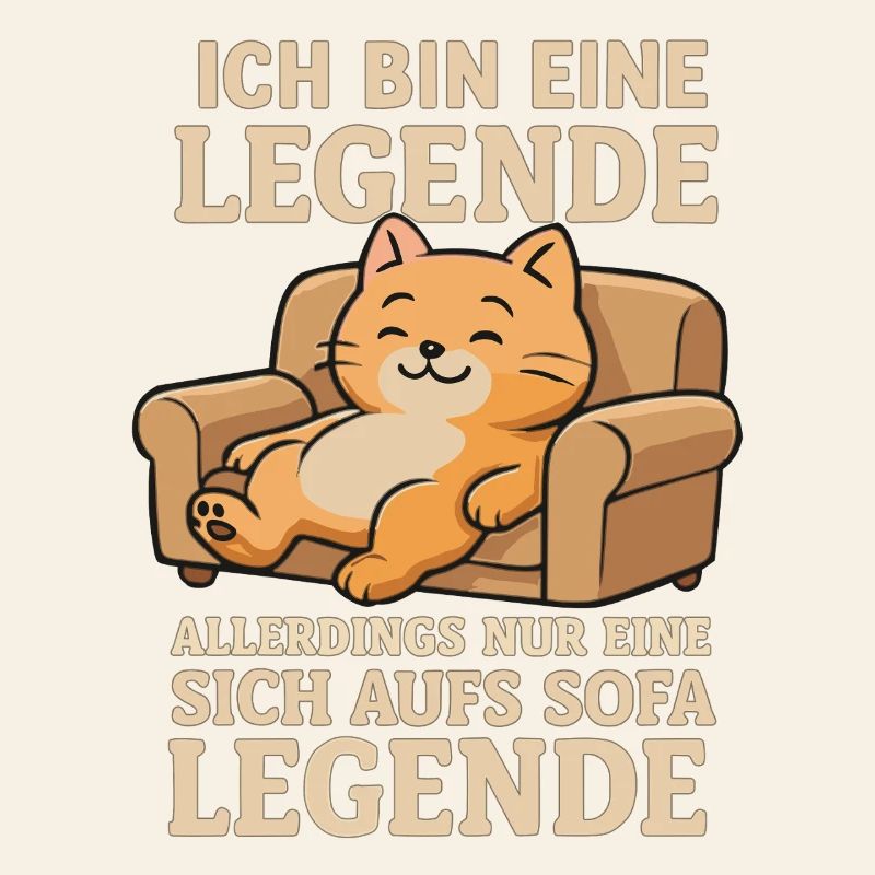 Sarkasmus Katze Spruch Sofa Legende