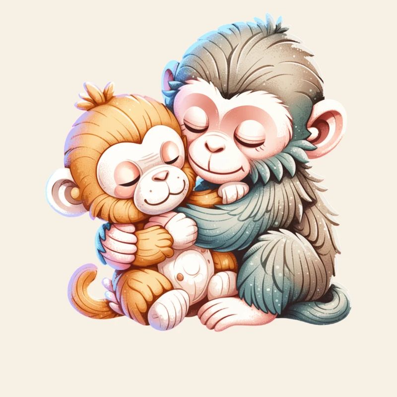 Hugging Monkey Duo