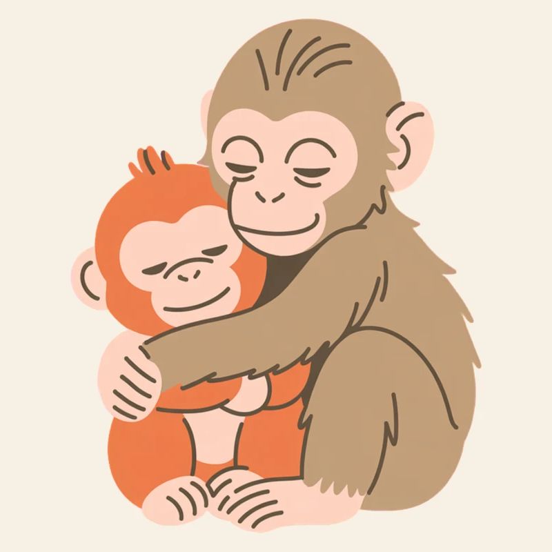 Hugging Monkey Duo