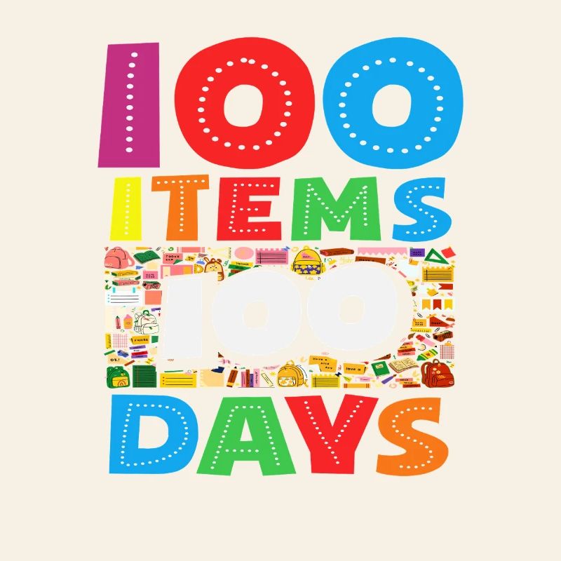 100 Schulsachen 100 Tage Schule Design