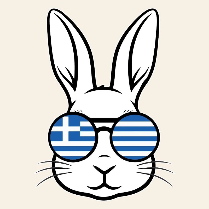 Greek Easter Greek Flag Easter Rabbit Bunny