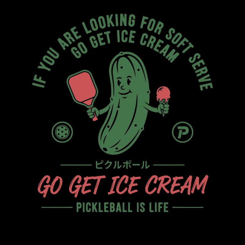 Pickleball Funny Player Go Get Cream