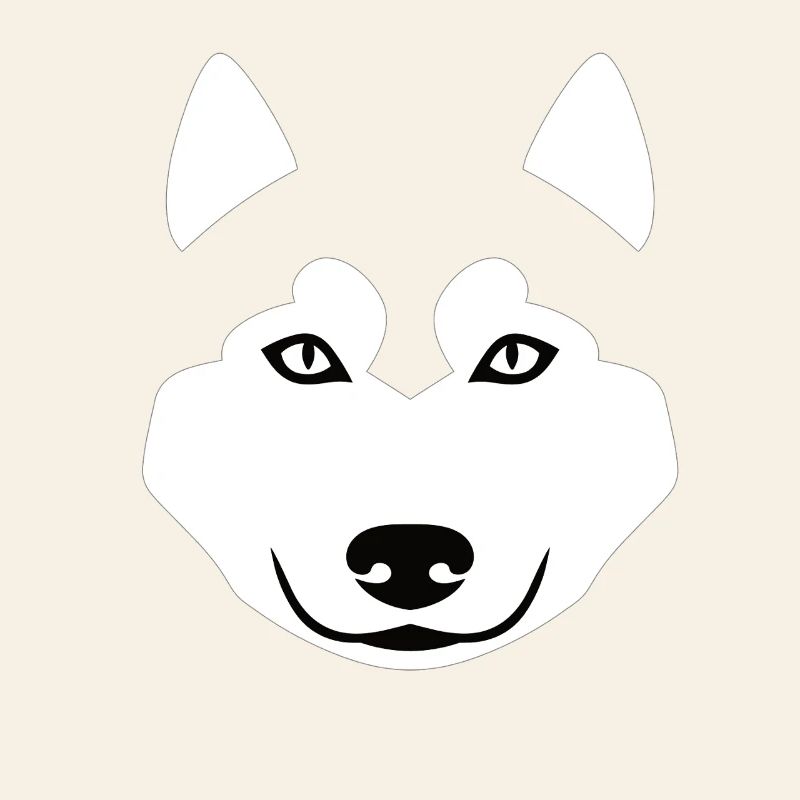 Minimalistischer Wolf Kopf – Tier Silhouette