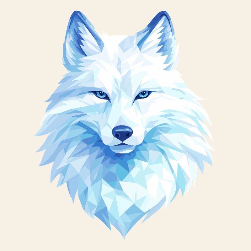 Polygon Wolf Eis Blau– Modern Art