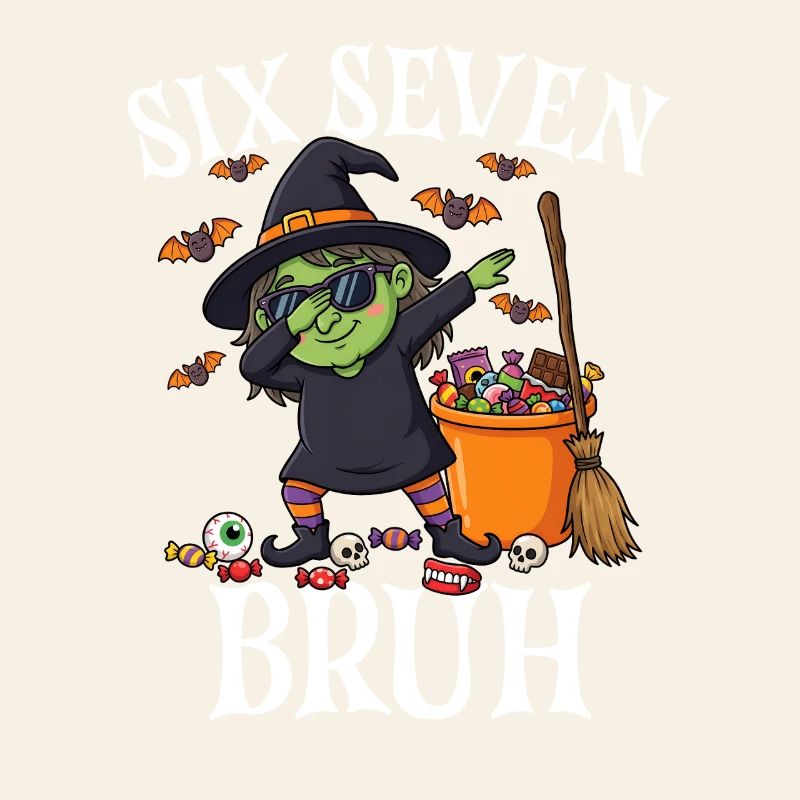 Dabbing Witch Six Seven Bruh 6 7 Halloween 67 Bruh