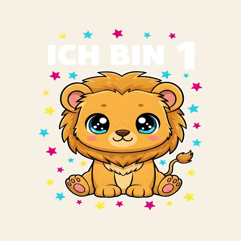Ich bin 1 - Süßes Löwe zum 1. Geburtstag