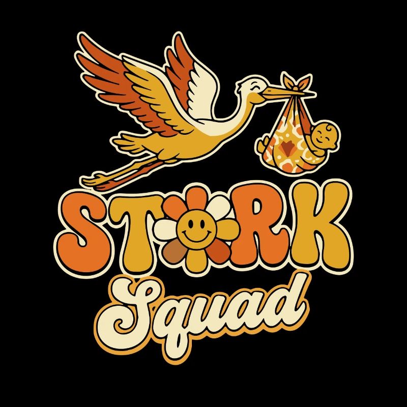 Stork Squad Retro Style