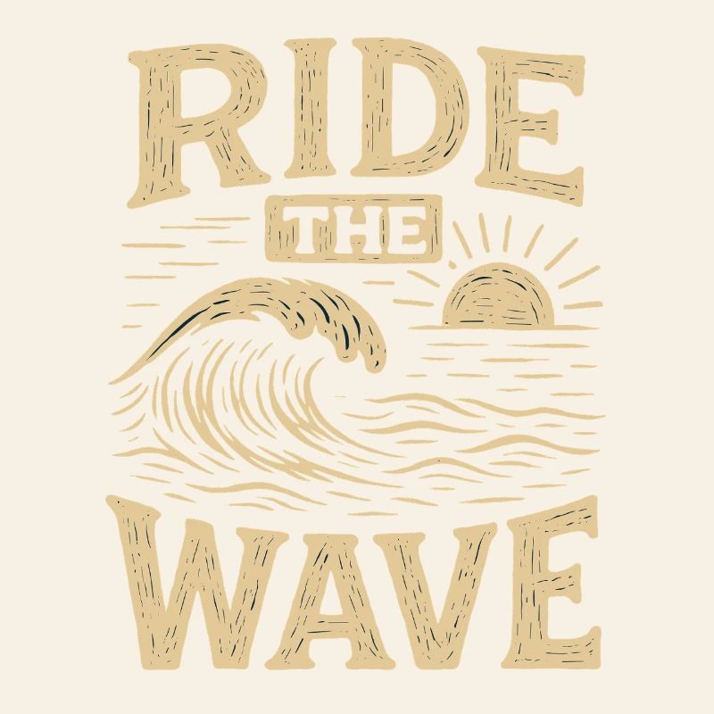 SURF THE WAVE Déclaration vintage des vagues surf