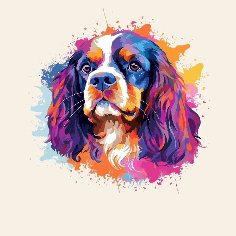 Lebendiges Spaniel-Splash-Porträt