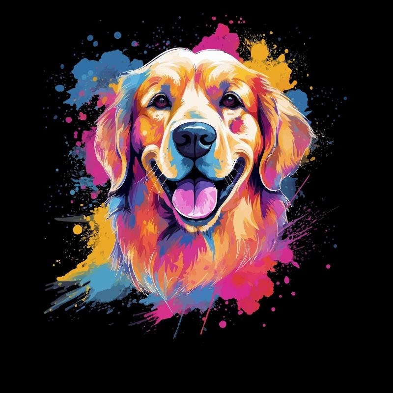 Splash Art Golden Retriever